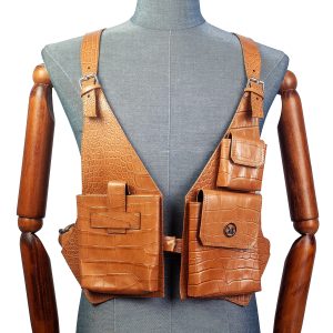 Utility Vest Tortilla Brown Crocodile print