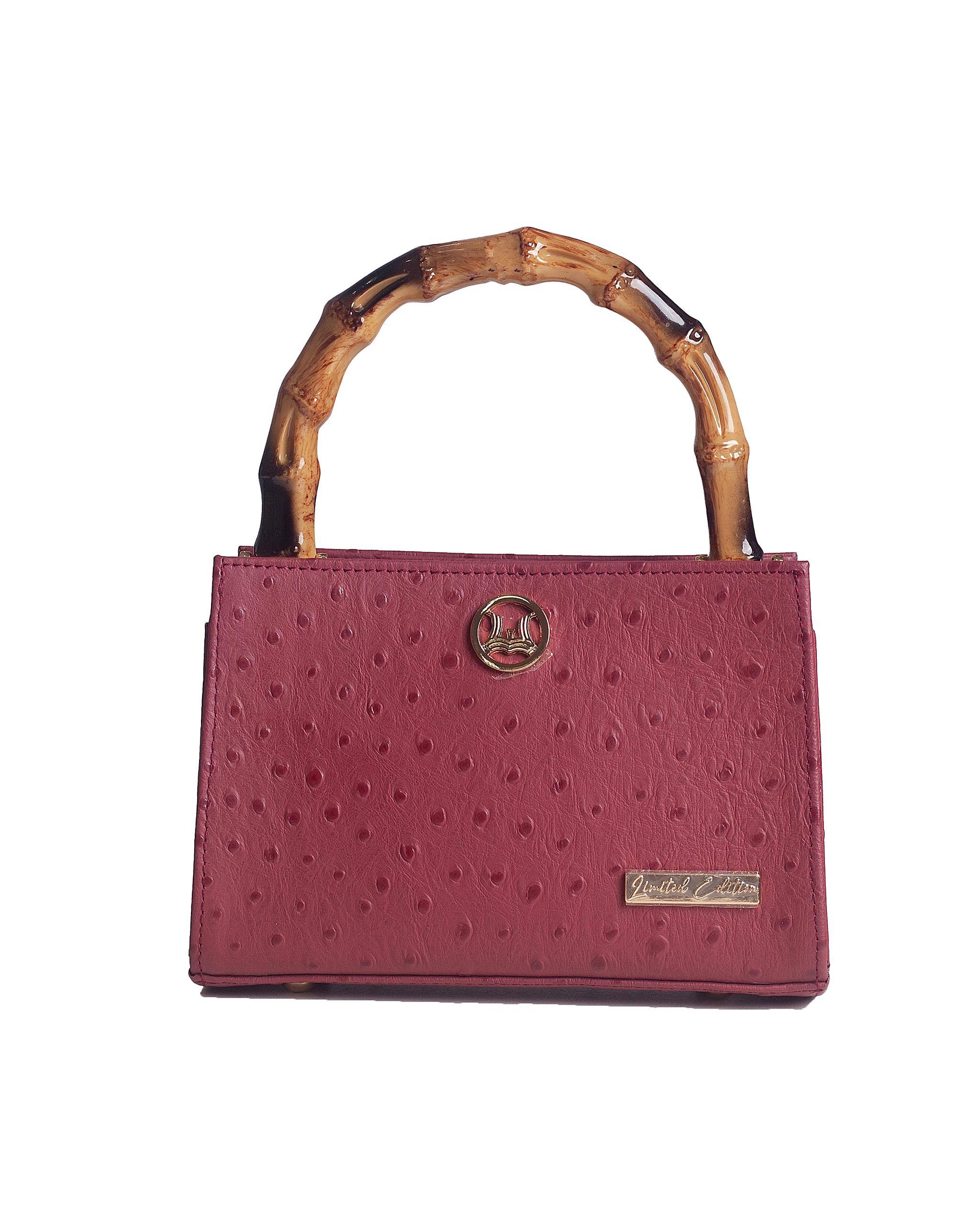 Shanghai Mini Limited Edition Burgundy Ostrich Print