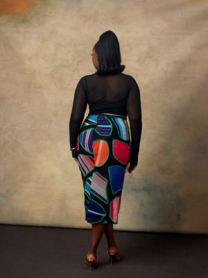 patchwork midi skirt