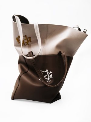 Cream and brown tote
